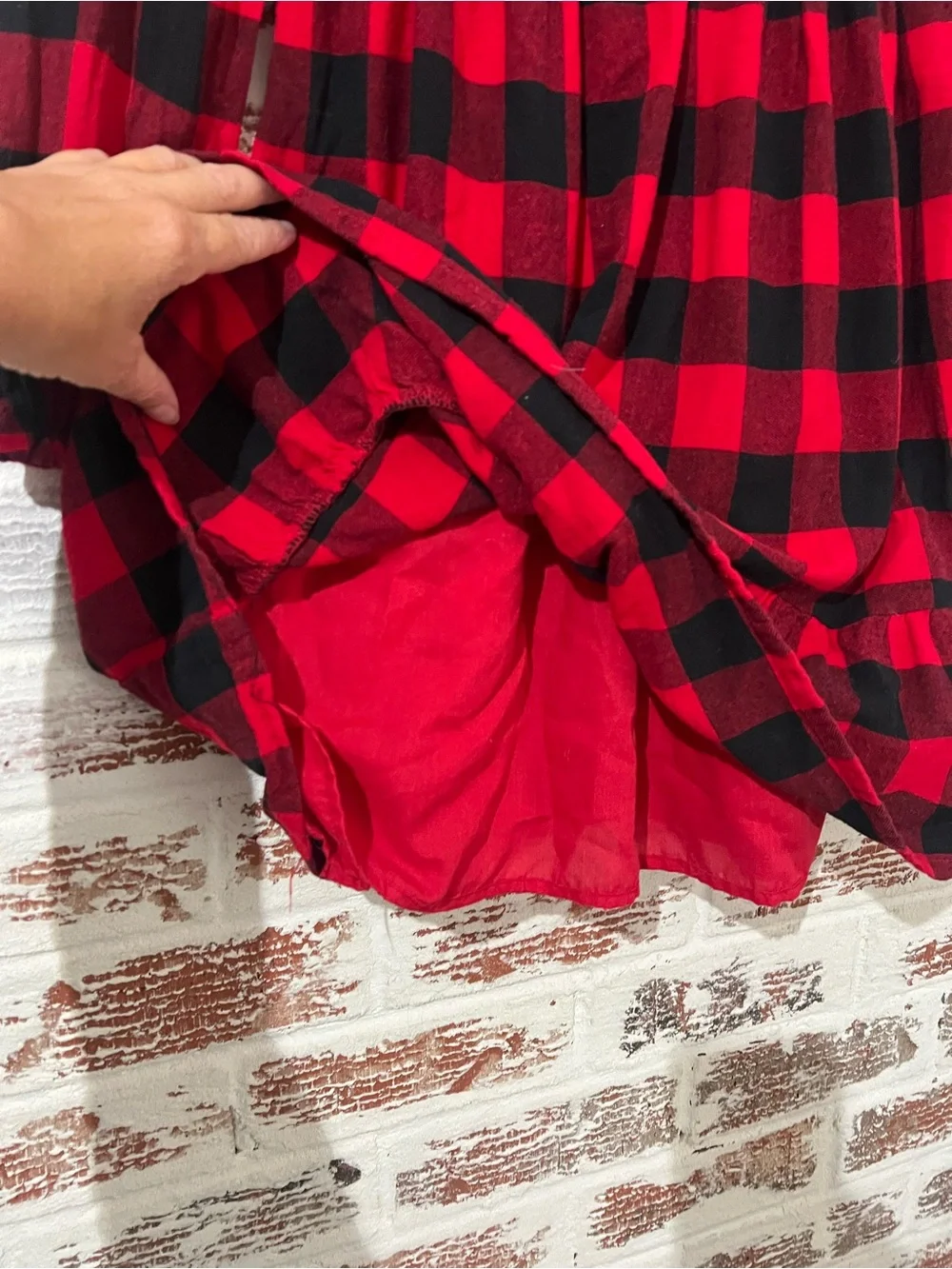 Tommy Bahama Dress Girls Size 8 Red Black Plaid Long Sleeve Holiday Velvet Trim